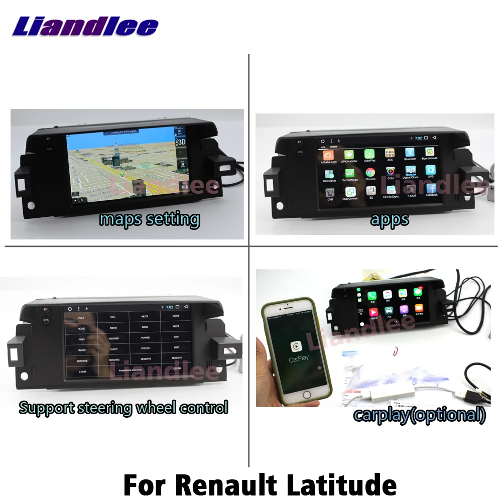 Coche Reproductor Multimedia Para Renault Latitude 2010-2016 Android Radio Estéreo Jefe de la Unidad de Carplay Mapa GPS de Navegación Navi 1