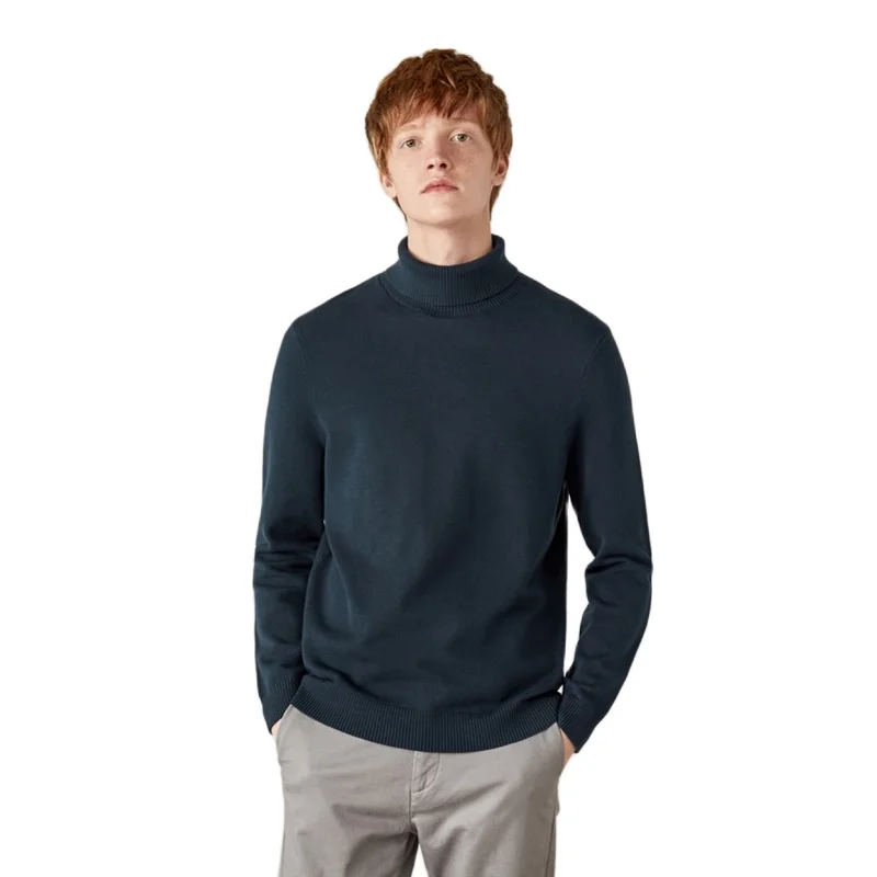 SEMIR cuello Alto suéter de los hombres de algodón de cuello grueso jersey suéter coreano 2020 de algodón de invierno nuevo negro tocando fondo suéter 1