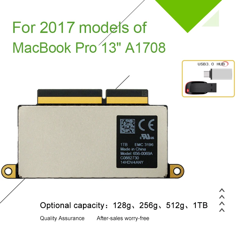 A1708 Portátil SSD de 128 gb 256 gb de almacenamiento 512 GB, 1 tb para el Macbook Pro Retina De 13,3