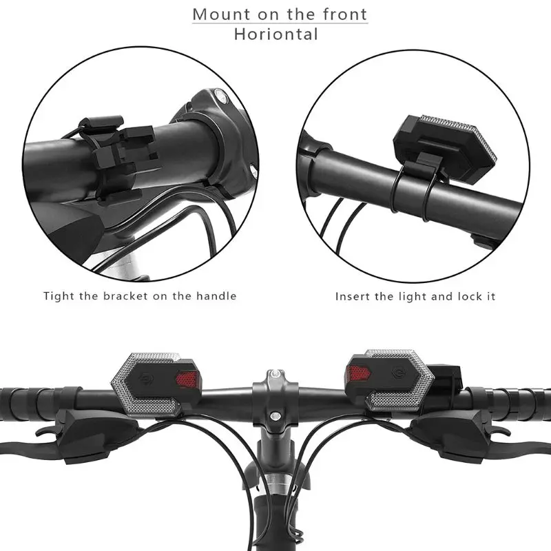 1 juego Inteligente de Control Remoto Inalámbrico de Bicicletas Bicicleta de Señales de Giro Delantera y Trasera Luz G99D 1