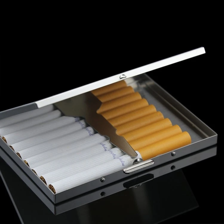 La Moda De Bolsillo De Tabaco De Los Cigarrillos De Metal Caja De Almacenamiento De Bolsillo Cuadro Titular Para El 9 De Cigarrillos 1