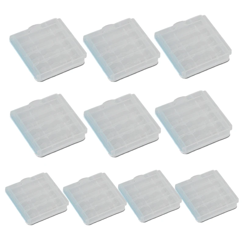 10 piezas de Plástico Caso de que el Titular de Almacenamiento de la Cubierta de la Caja Para baterías Recargables AA Y AAA VH99 1
