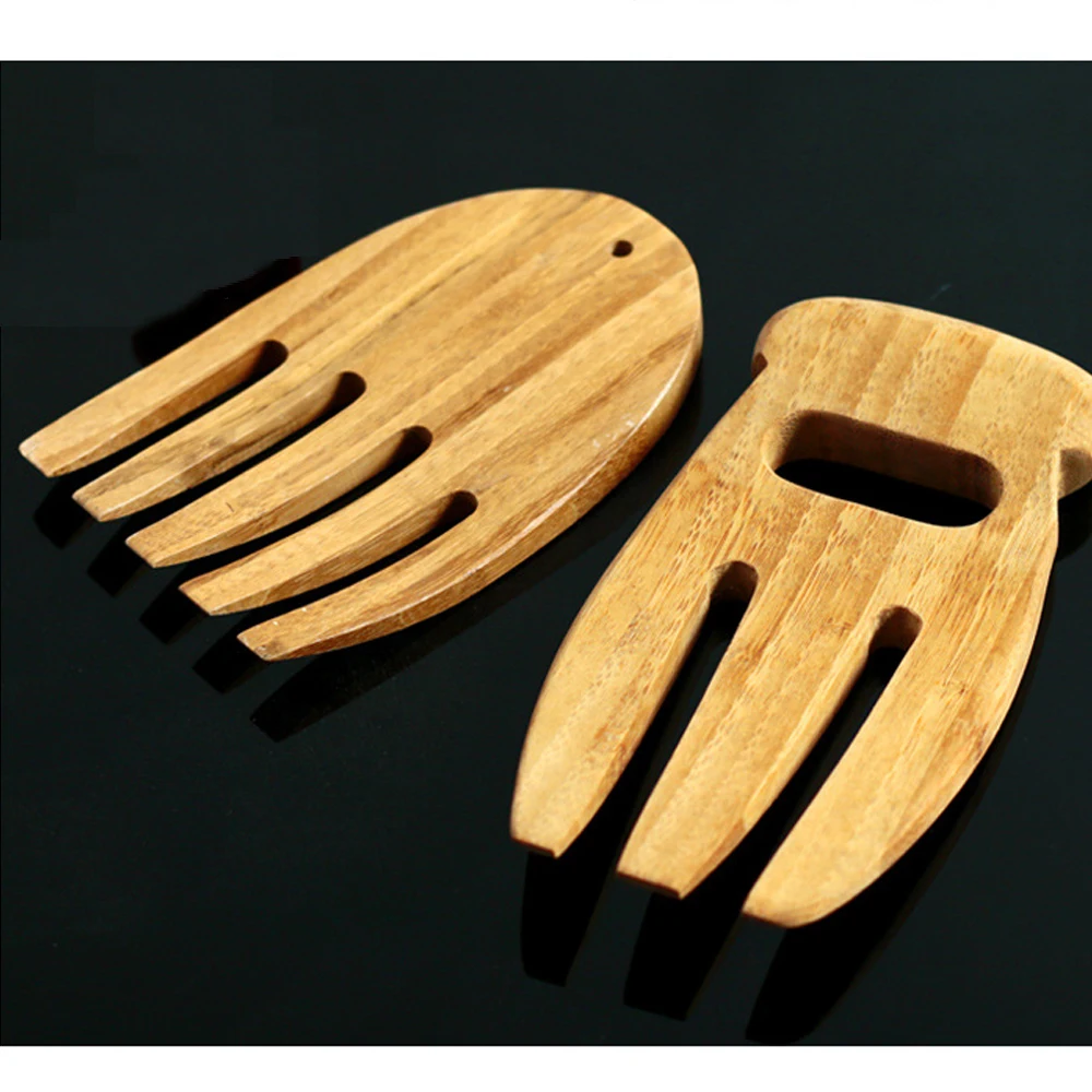3pcs/set de Bambú Natural para Servir Ensalada Tenedor ensaladera Japonés Vajilla 1