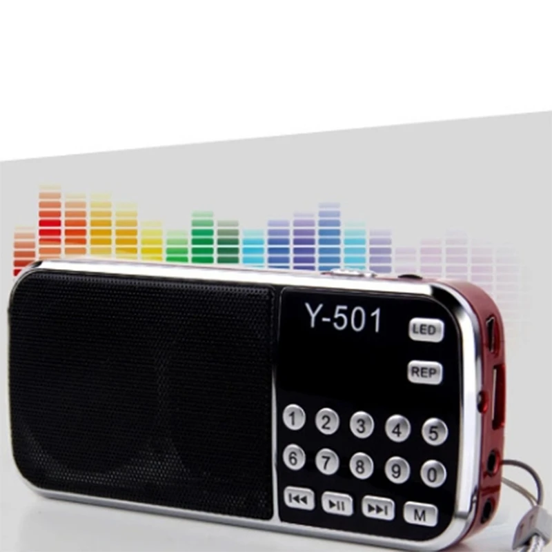 Y-501 Digital Portátil o pantalla LCD Digital de Radio FM Altavoz USB Reproductor de Música Mp3 1