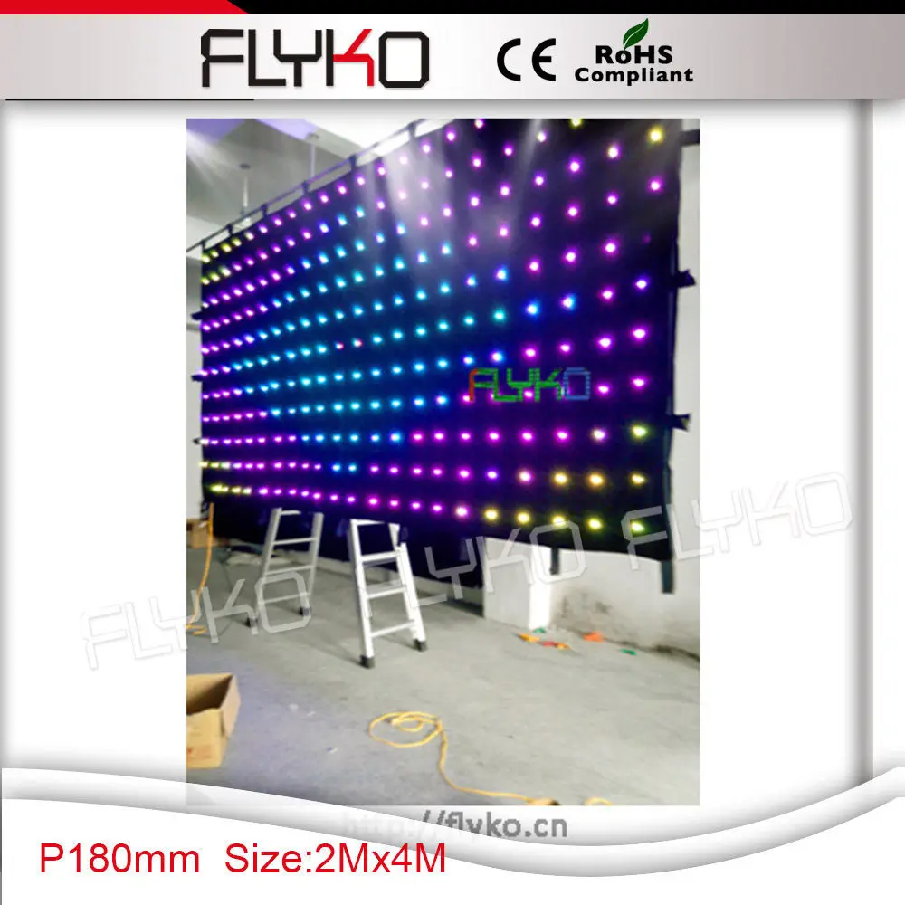 2x4m de iluminación de escenario como telón de fondo suave de vídeo led de la cortina de la P18 1