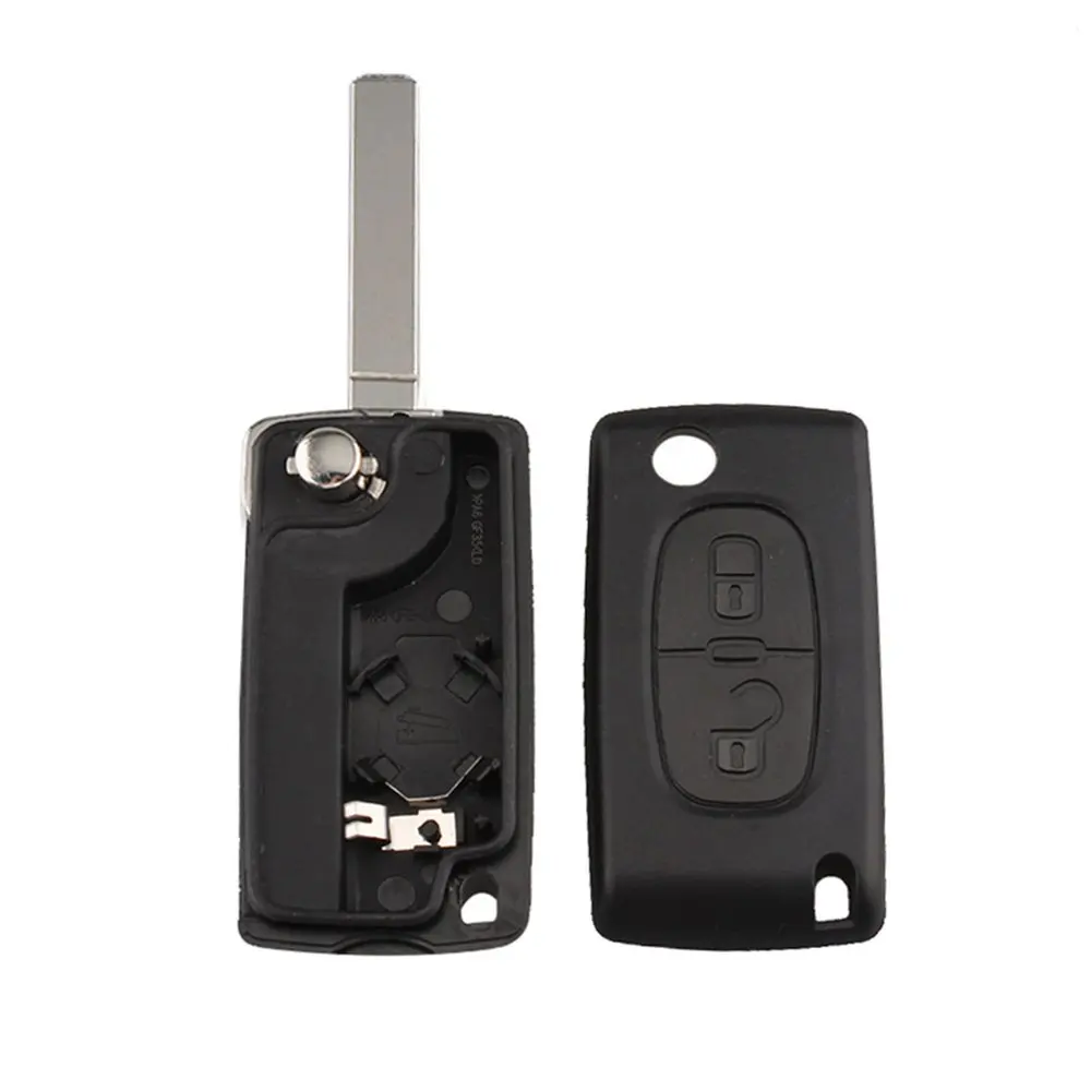 2 Botones de Control Remoto de la Llave del Coche de Alarma Remota Flip Auto Llavero Para PSA para Peugeot para Citroen Slotless 1