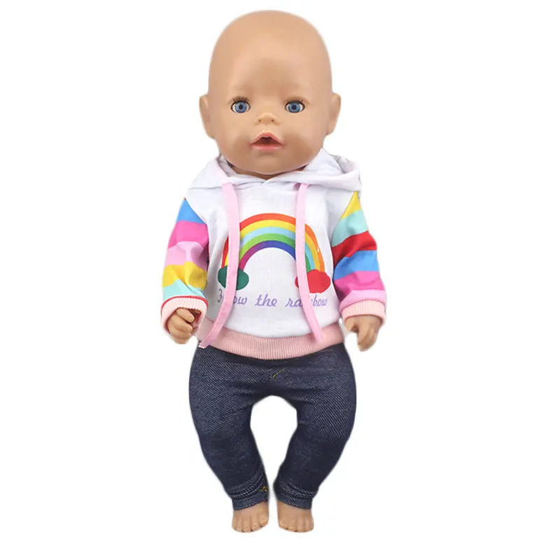 2020 Hermoso arco iris trajes de Ajuste Para 43cm de la Muñeca del Bebé de 17 Pulgadas Renacer Bebé Ropa de la Muñeca 1