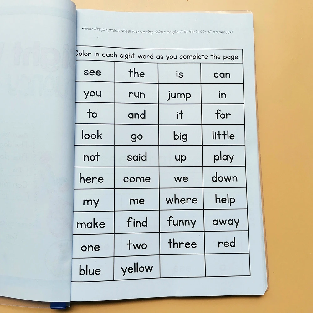 Niño de Palabras Frecuentes de la Práctica el Papel del Aprendizaje Preescolar de la Tarea en inglés de Libro Libros para Colorear Hojas de trabajo para Niños Juguetes 1