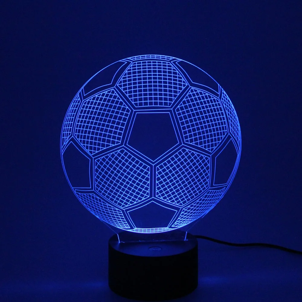 Multi-color LED luz de noche Automática de cambio de color 3D estéreo proyección USB de fútbol de la lámpara 1