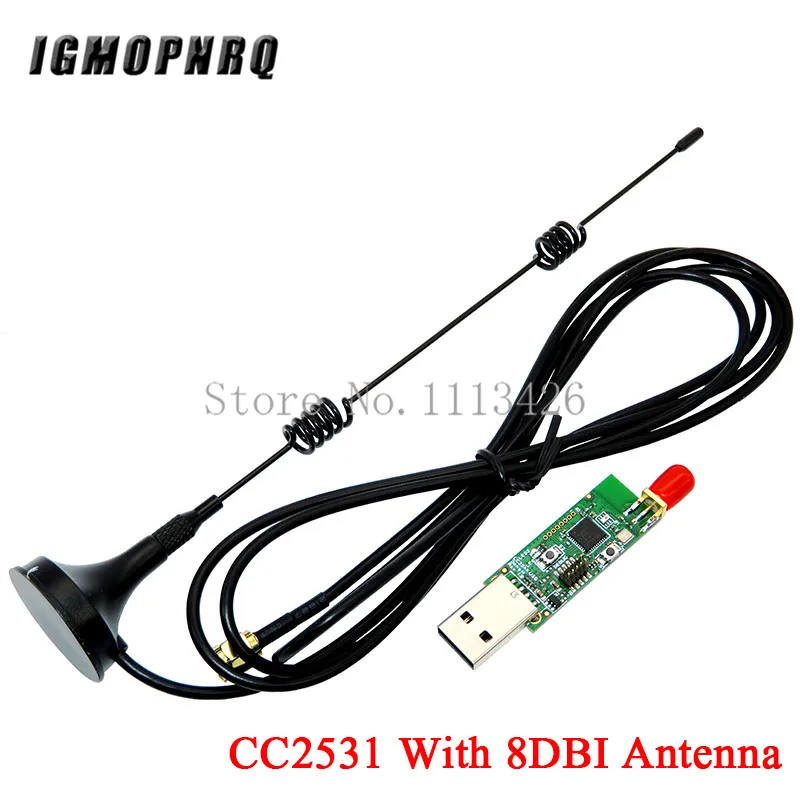 CC2531 Zigbee Emulador CC-Depurador de USB Programador CC2540 Sniffer con antena de 8DBI Módulo Bluetooth Conector de Cable Downloader 1
