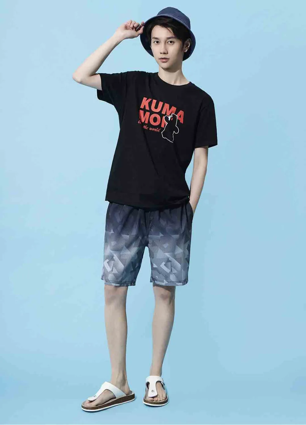 Youpin Hombres gradiente impreso playa pantalones de moda de secado Rápido Decoloración de impresión Casual transpirable cortos 1