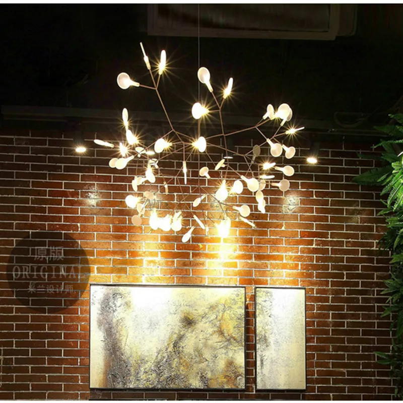 Moderno Heracleum Árbol de Hoja Colgante de la Luz LED de la Lámpara de Suspensión Lámparas de la Sala de Arte de la Barra de Hierro Restaurante Iluminación de la Casa AL127 1