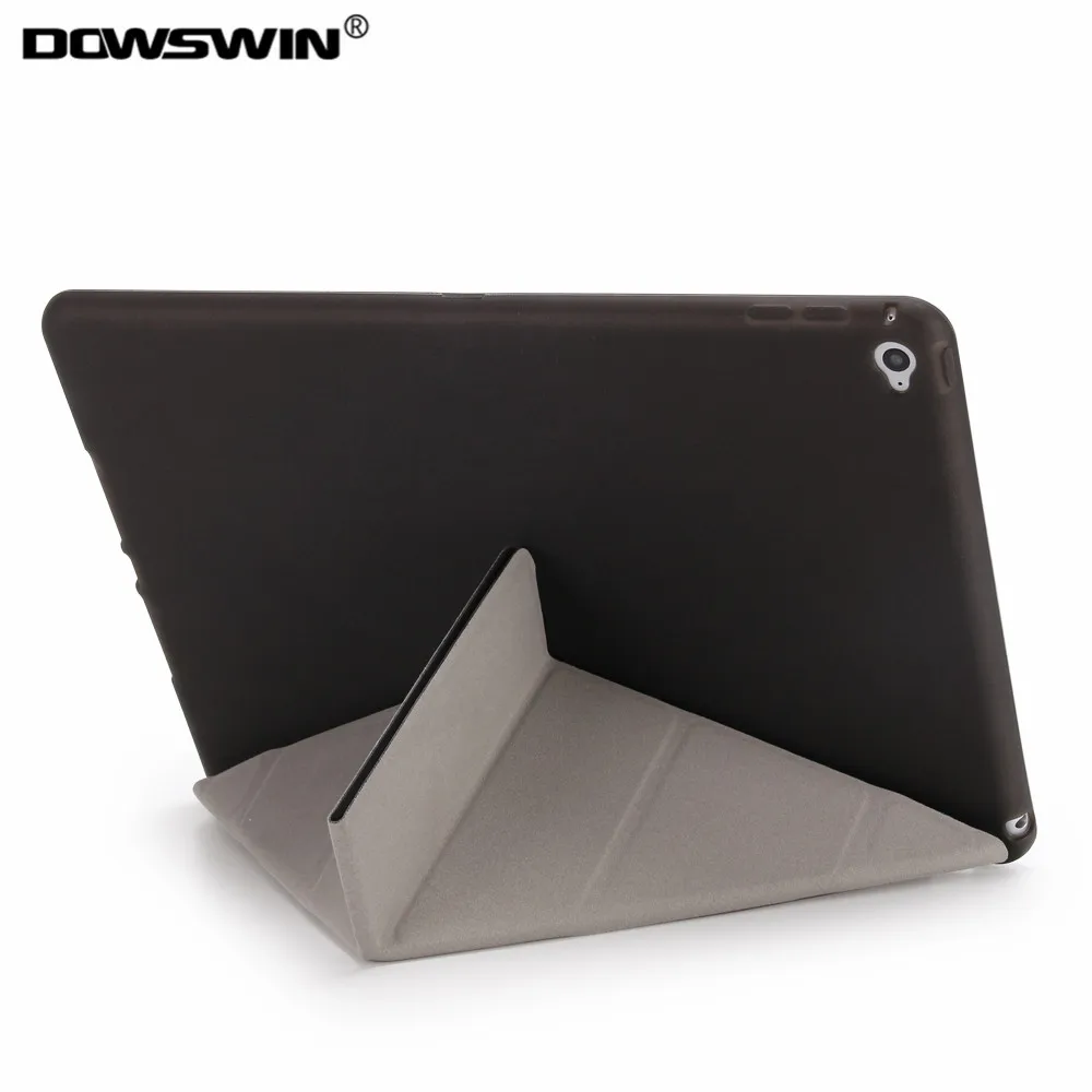 DOWSWIN para el ipad air 2 en 1 multi-pliegue de cuero de la pu de silicona suave cubierta posterior para el ipad de aire de Caso de la Cubierta elegante Para el iPad Air 2 A1566 1