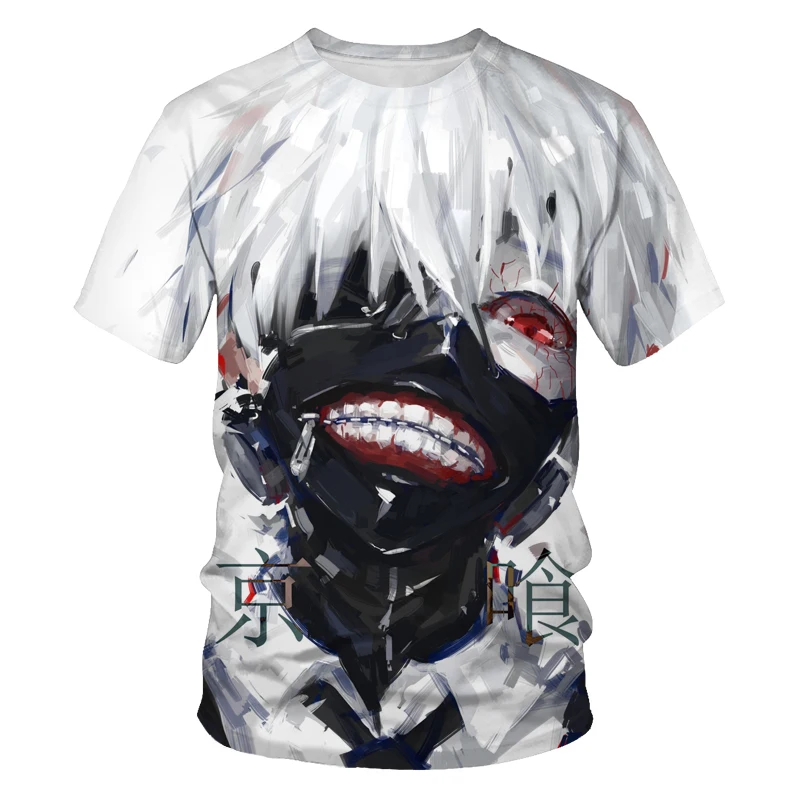 De dibujos animados de anime de Tokyo Ghoul de impresión en 3d de los hombres y de las mujeres t-shirt material suave camisa casual suelta la camiseta de los deportes de los hombres de la calle clothin 1