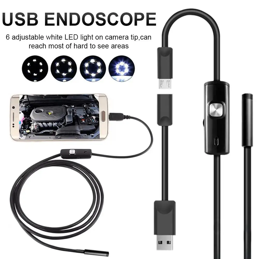 6LED 5.5 mm Manguera USB del Teléfono Móvil de Endoscopio, un Tubo Duro de Canal de Aire Acondicionado Reparación de la Cámara 1