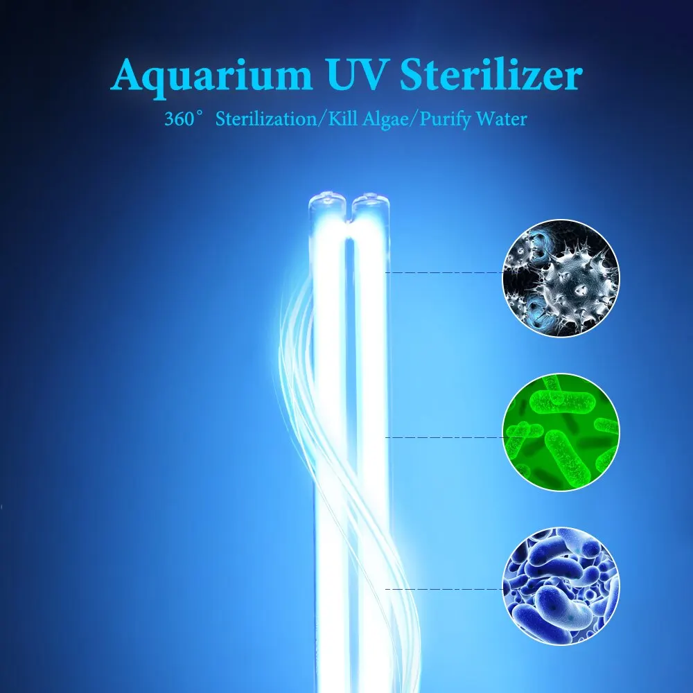 220V UV5W-H36 36W UV Esterilizador de Luz de la Lámpara Ultravioleta Filtro Clarificador Limpiador de Agua Para el Acuario Estanque de Coral Koi Fish Tank 1