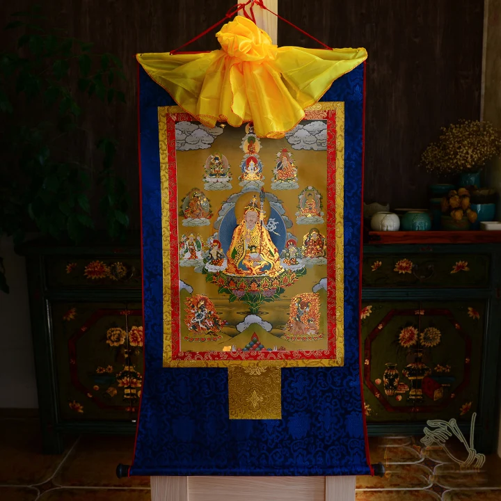 Venta al por el alcalde budista suministros-120CM grande-budismo arte seda Padmasambhava Guru Rinpoche 8 Budas Thangka de Buda pintura 1