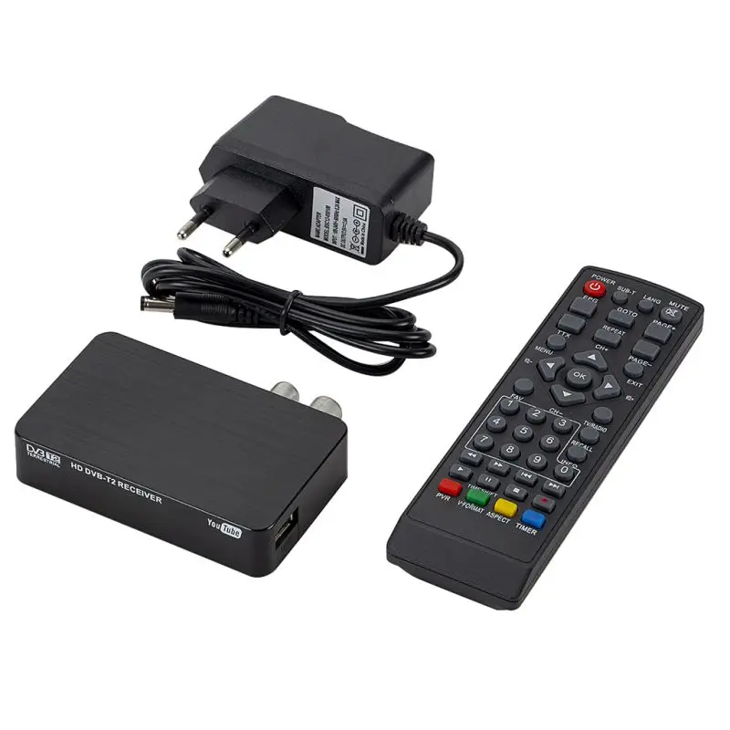 HD DVB-T2 Full HD 1080P Digital Terrestre, Receptor de DVB-T MPEG-4 Sintonizador de TV por Cobrar Soporte de interfaz 3D Mini Set Top Box de la UE 1