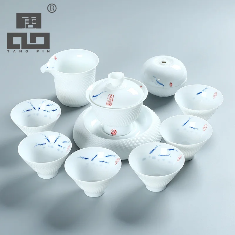 TANGPIN de cerámica tetera, hervidor de agua gaiwan taza de té de peces de cerámica de juegos de té chino de kung fu juego de té 1