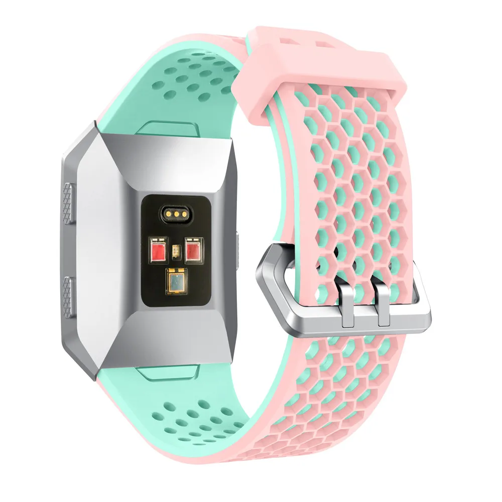 Bandas de reloj para Fitbit Iónica Bandas de Accesorios de Silicona Deporte con Correa de Acero Inoxidable Hebilla de Metal para Fitbit Iónica Pulsera 1