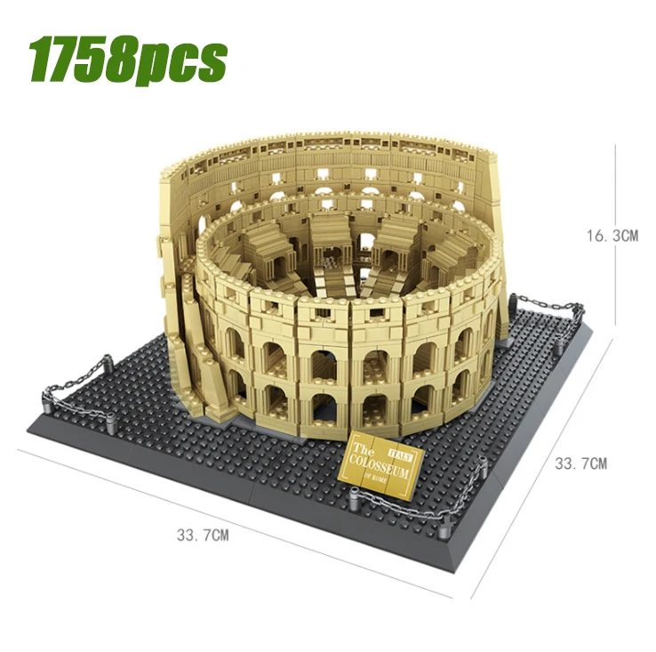 La Arquitectura de la ciudad Compatibles Coliseo Romano de Berlín, la Puerta de Brandeburgo, Japón Templo de Nueva York Flatiron Bloques de Construcción de juguetes 1