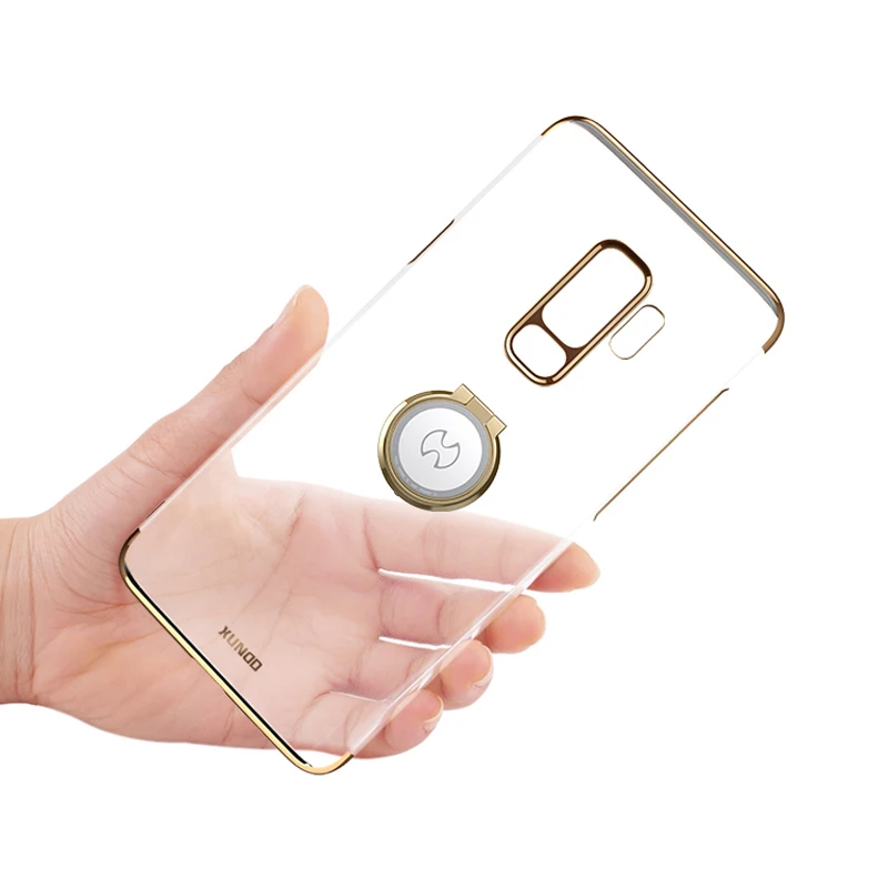 Las Ventas de la Galaxia de Samsung S9 Caso Xundd Duro Transparente de la PC para samsung S9 Plus Caso de Teléfono con imanes de Anillo de Metal Titular de la 1