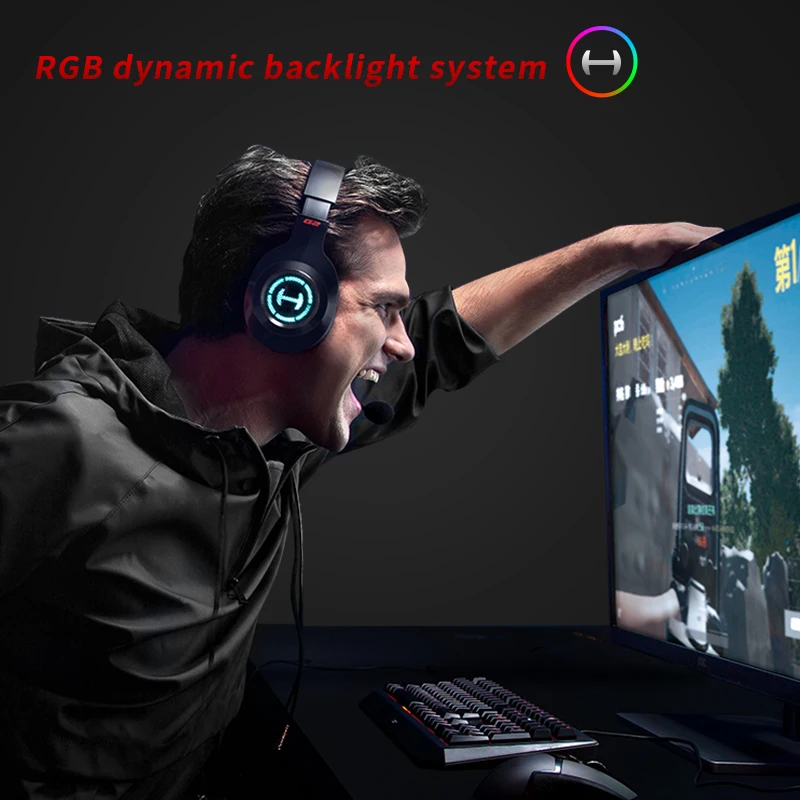 EDIFIER G2II Gaming Headset 50 mm unidad de controlador de Sonido Envolvente de 7.1 canales RGB dinámico de la retroiluminación de sistema de Micrófono con cancelación de ruido 1