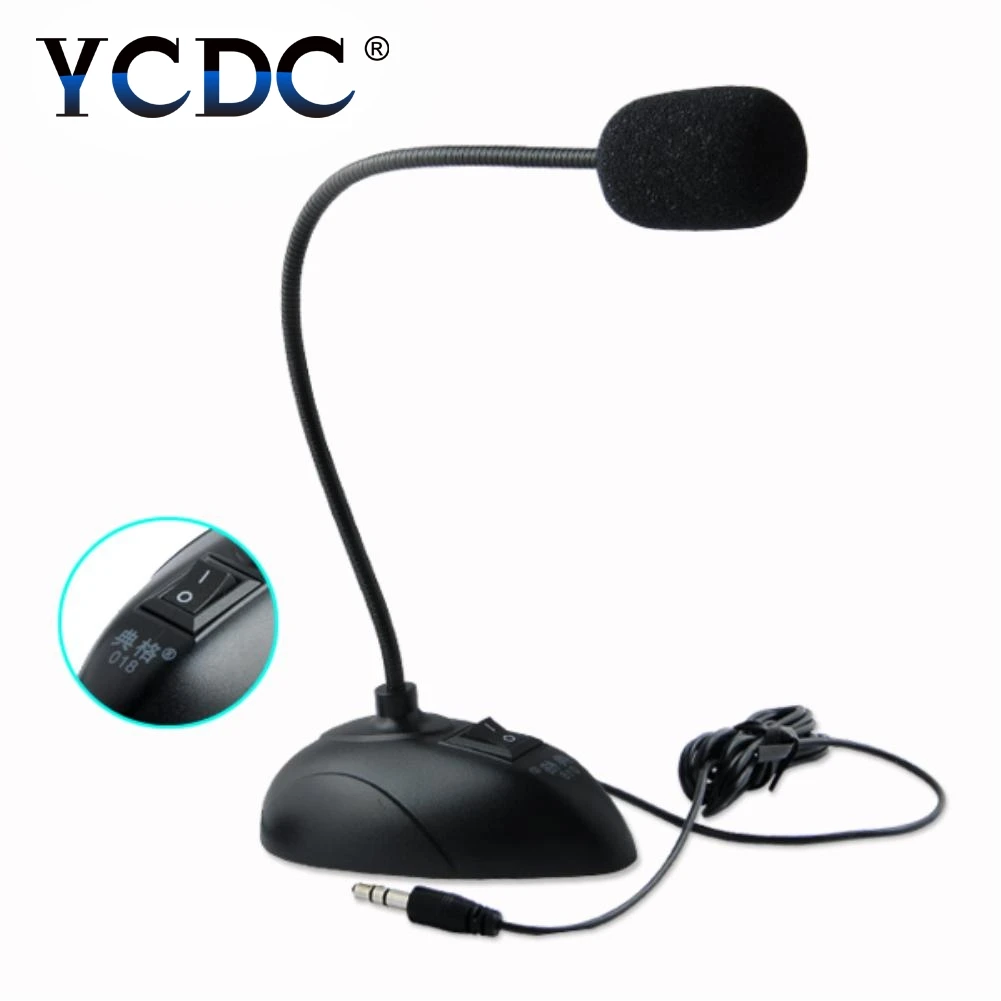 YCDC Soporte Flexible Mini Estudio del Habla de Micrófono conector de 3,5 mm de Micrófono de cuello de ganso con Cable de Micrófono para Ordenador PC Portátil 1
