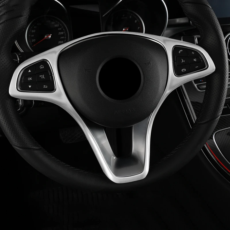 Para Mercedes Benz W205 W213 GLA GLC E Clase C - 2018 ABS Mate volante botón recortar marco decorativo Cubierta de guarnición 1pcs 1