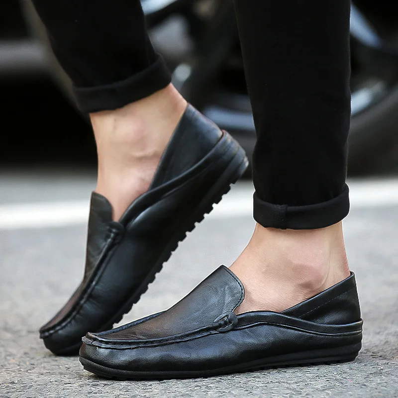 Nuevos Zapatos De Los Hombres Casual Mocasines De Hombres Mocasines De Cuero De Alta Calidad De Los Zapatos De Los Hombres Pisos Gommino Zapatos De Conducción Hommes Chaussu 2019 1