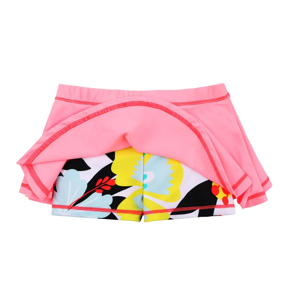 BAOHULU Color Brillante Traje de baño de Niños de las Niñas de Manga Larga traje de baño con Falda de Dos Piezas UPF 50+ de Protección solar de Baño Bikini Trajes de 1