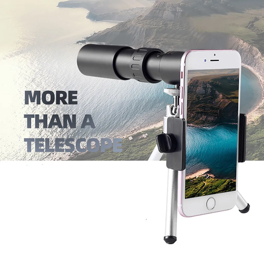 4k de 10 300x40mm Súper Teleobjetivo Zoom Monocular Telescopio Conjunto Con Trípode para Smartphone Titulares Portátil Para la Playa, de Viaje Portátil 1