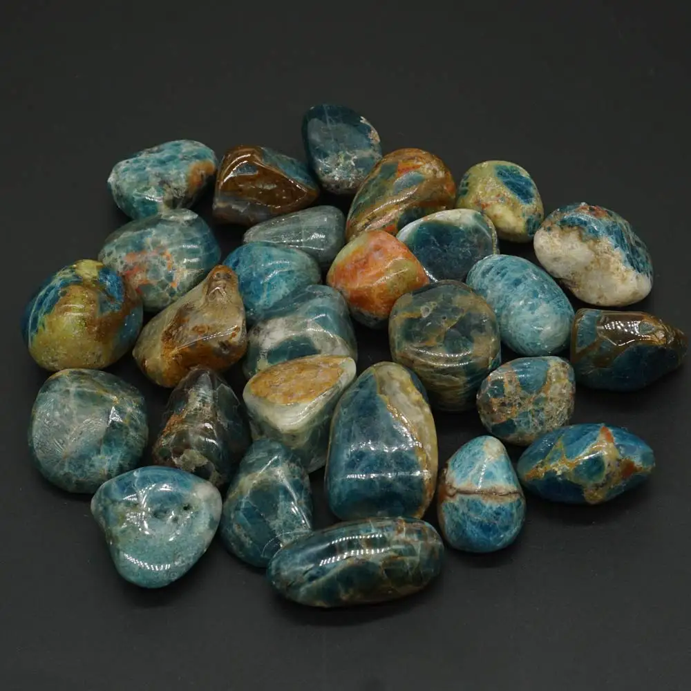 A granel Cayó Azul de Apatita de Piedra Natural Pulida de la piedra preciosa de los Suministros para la Wicca, el Reiki, la Energía de Cristal de Sanación 1