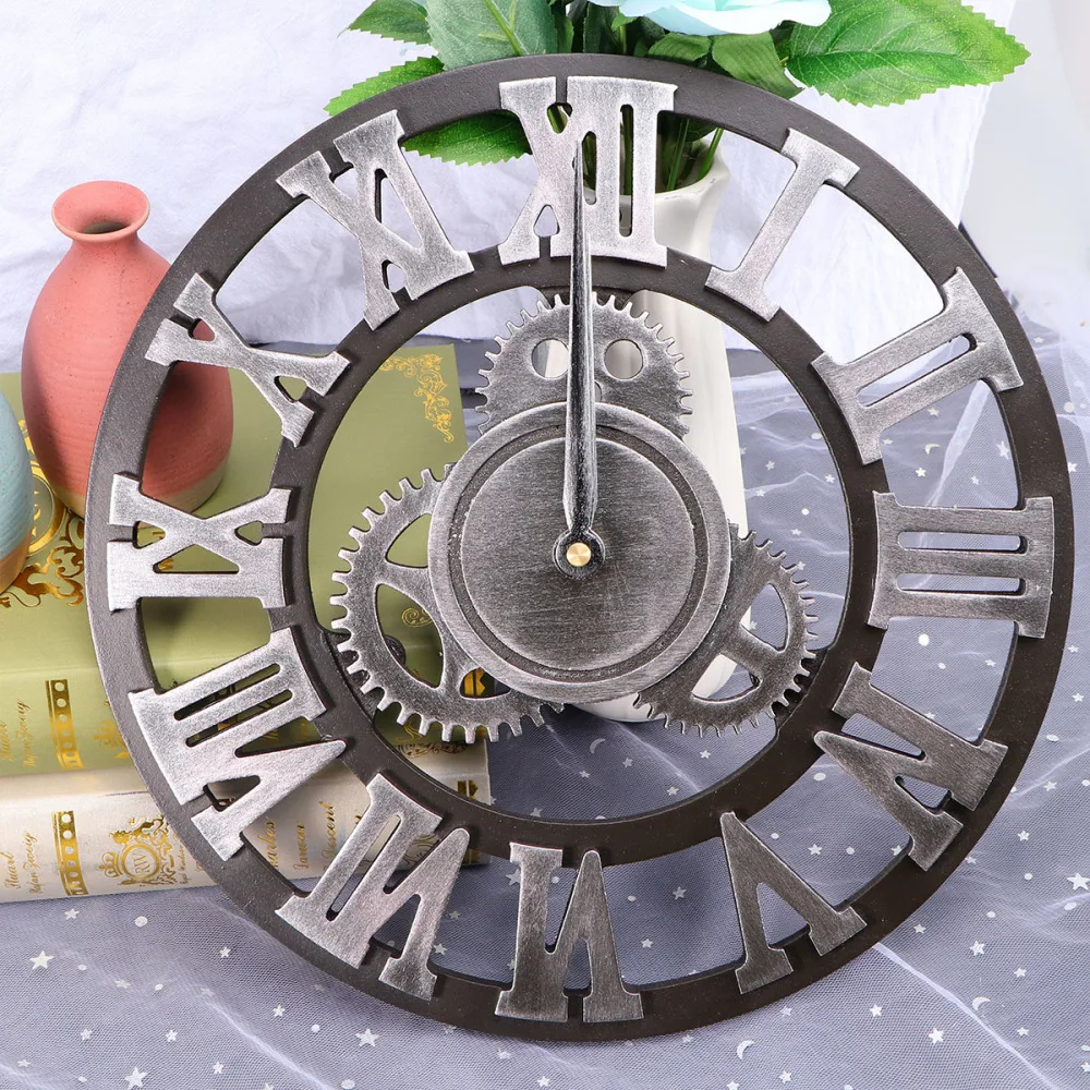 Industrial del Engranaje de Reloj de Pared Decorativo Reloj de Pared de Estilo Industrial Reloj de Pared (30/40/50cm de Oro Envío sin Batería) 1