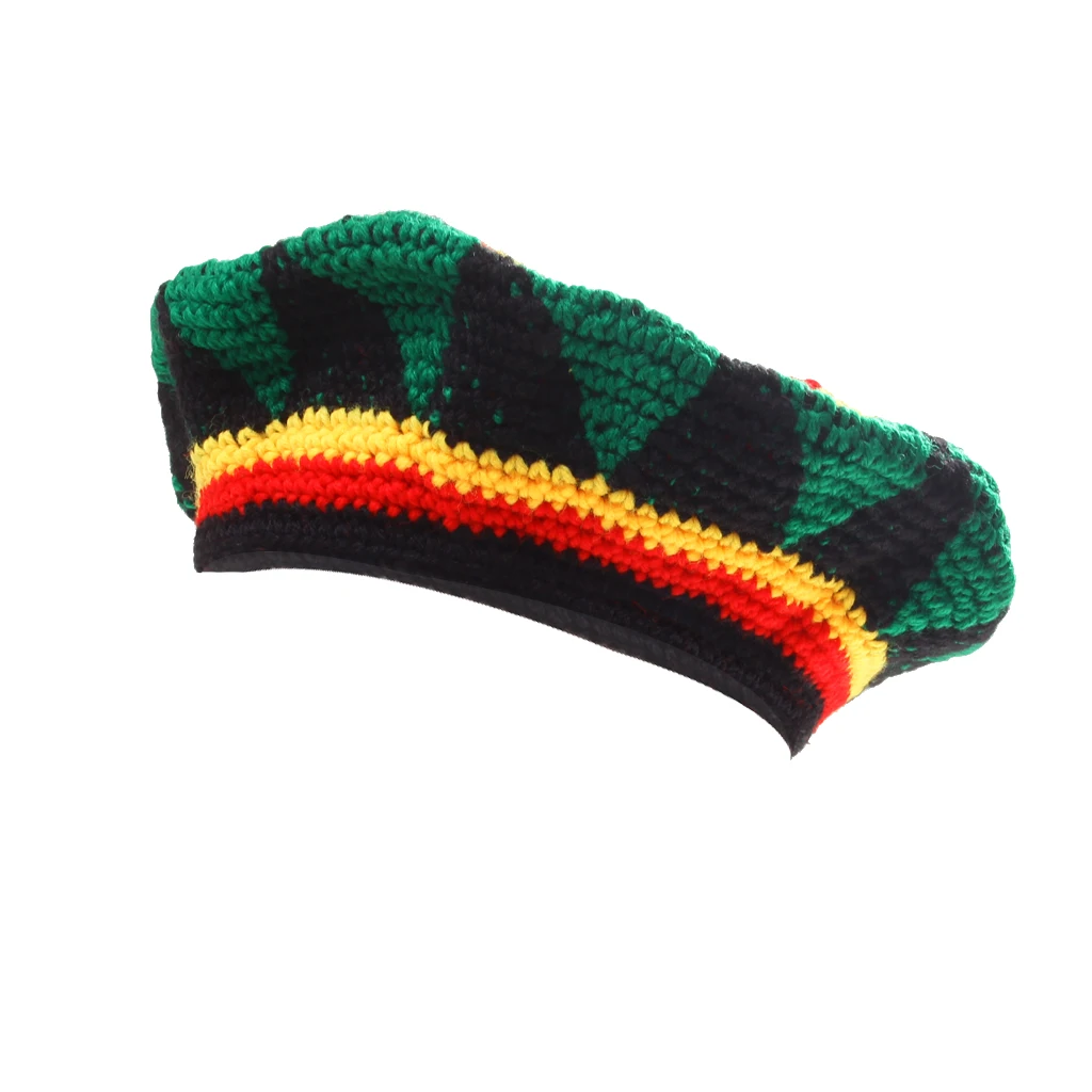 Multicolor Acrílico Jamaica Rasta Raíces Tam Sombrero Rasta Reggae Cap 1