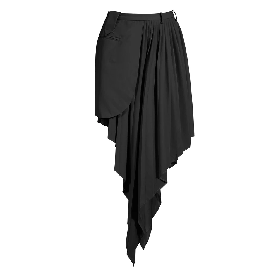 Encaje corto mujer chaquetas de cintura Alta falda asimétrica de Dos piezas traje de abrigo de las mujeres del otoño 2020 guarniciones de la Calle 1