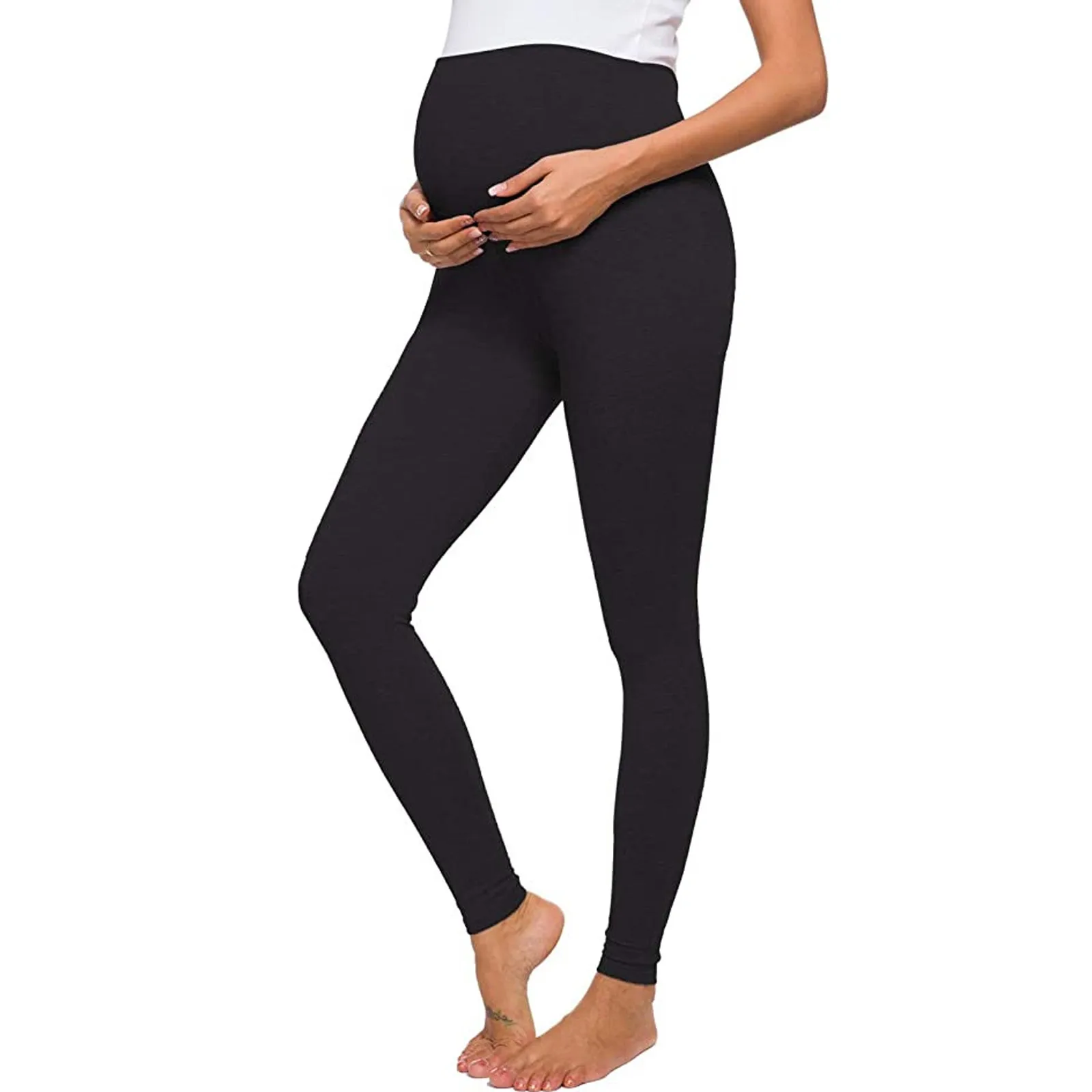 La mujer de la Maternidad Legging Perfecta Leggings Push Up Estirar Más el Tamaño de los Pantalones de Color Sólido sin costuras de los Pantalones de la Tibia Cintura Alta 2021 1