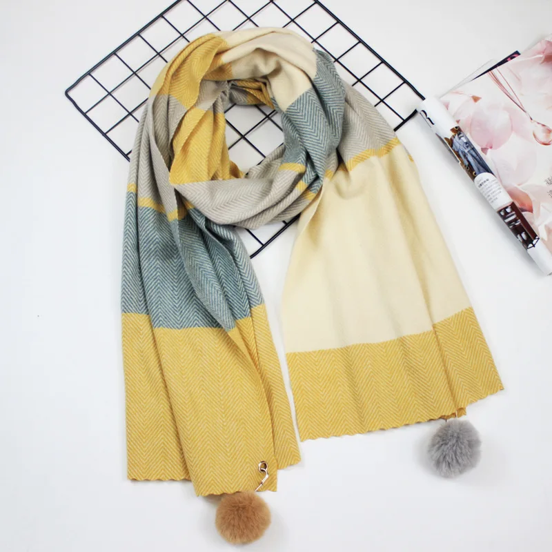 JIFANPAUL Nuevo invierno cashmere imitación bufanda de damas de alta calidad a largo de la costura de la bufanda de moda engrosamiento de envío gratis 1