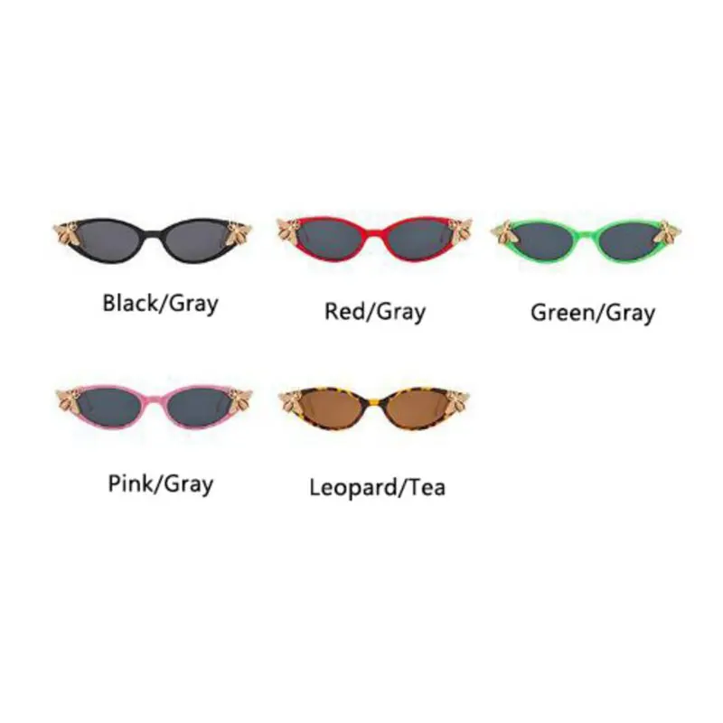 2020 de la Moda de las Señoras de la Vendimia de la Abeja de Gafas de sol Pequeño Leopardo Tonos de las Mujeres sombrillas Gafas Estrecho de Ojo de Gato Gafas de sol UV400 1