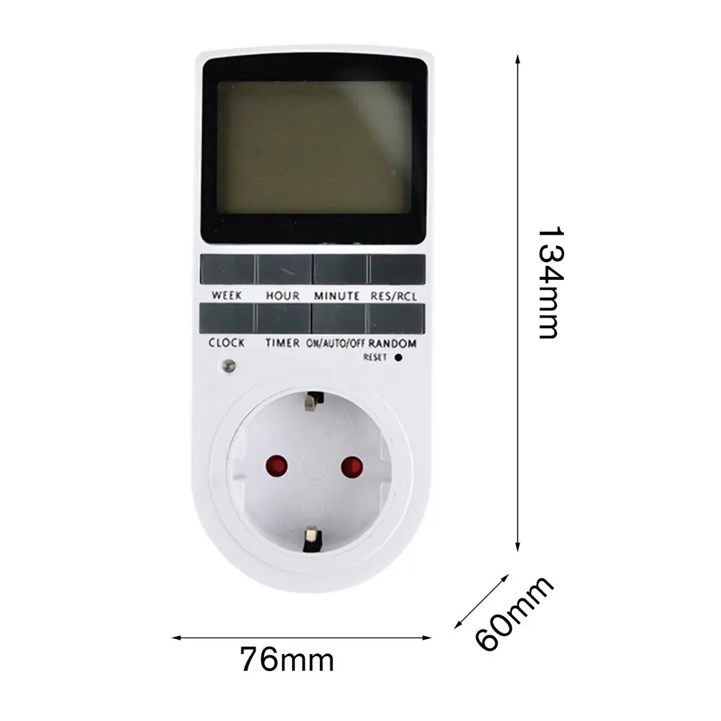 Mini LCD Digital 230V 16A Temporizador Interruptor Enchufe Plug-in de Control de Tiempo para la Cocina Electrodomésticos Enchufe de la UE con Colock 1