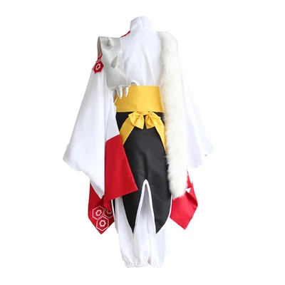 El Anime De Inuyasha Hermano Sesshoumaru Hombres Traje De Cosplay Fresco Kimono Traje Unisex Cos Parte Superior De Los Pantalones Cinturón De La Armadura De Piel De Peluca 1