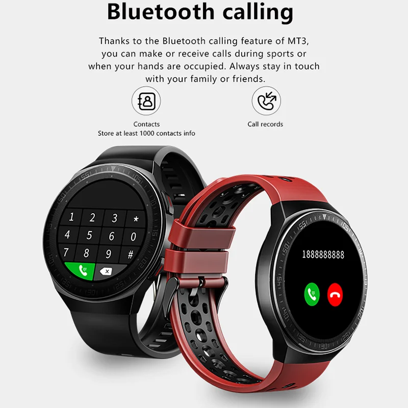 Inteligente Reloj de los Hombres de Llamada Bluetooth MT3 Reproductor de Música Reloj de Fitness Tracker las Mujeres Duermen Monitor de Ritmo Cardíaco Deporte Smartwatch Reloj 2020 1