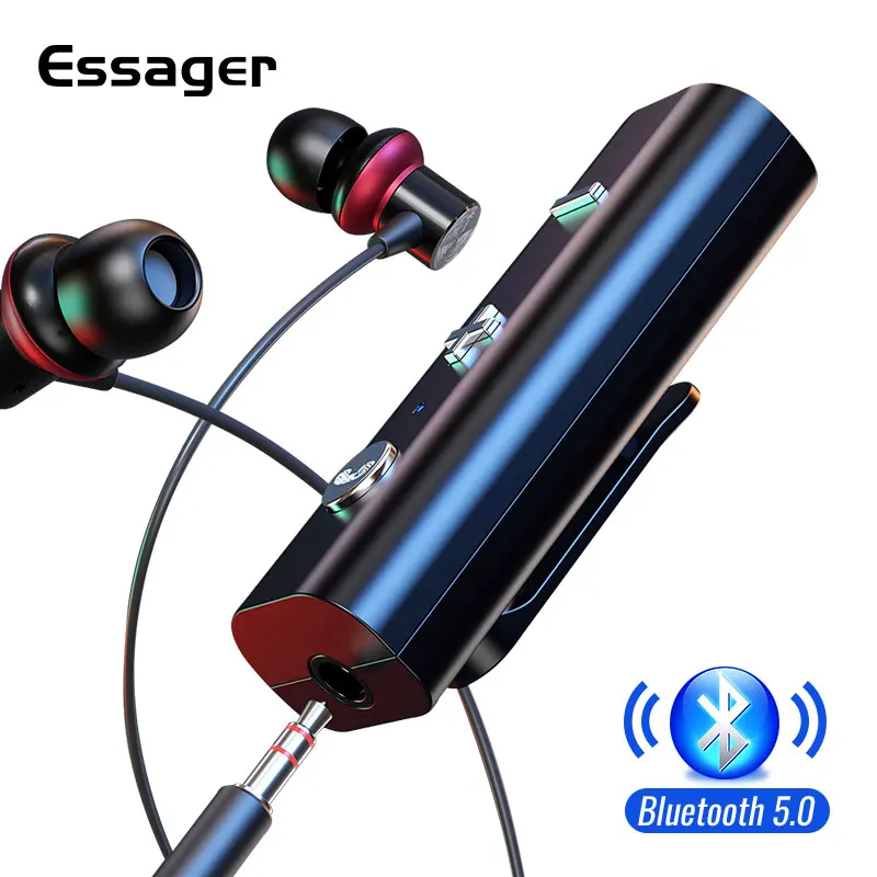 Essager Bluetooth 5.0 Receptor Para Jack de 3,5 mm para Auriculares Adaptador Inalámbrico Bluetooth Aux de Audio Transmisor de Música Por Auriculares 1