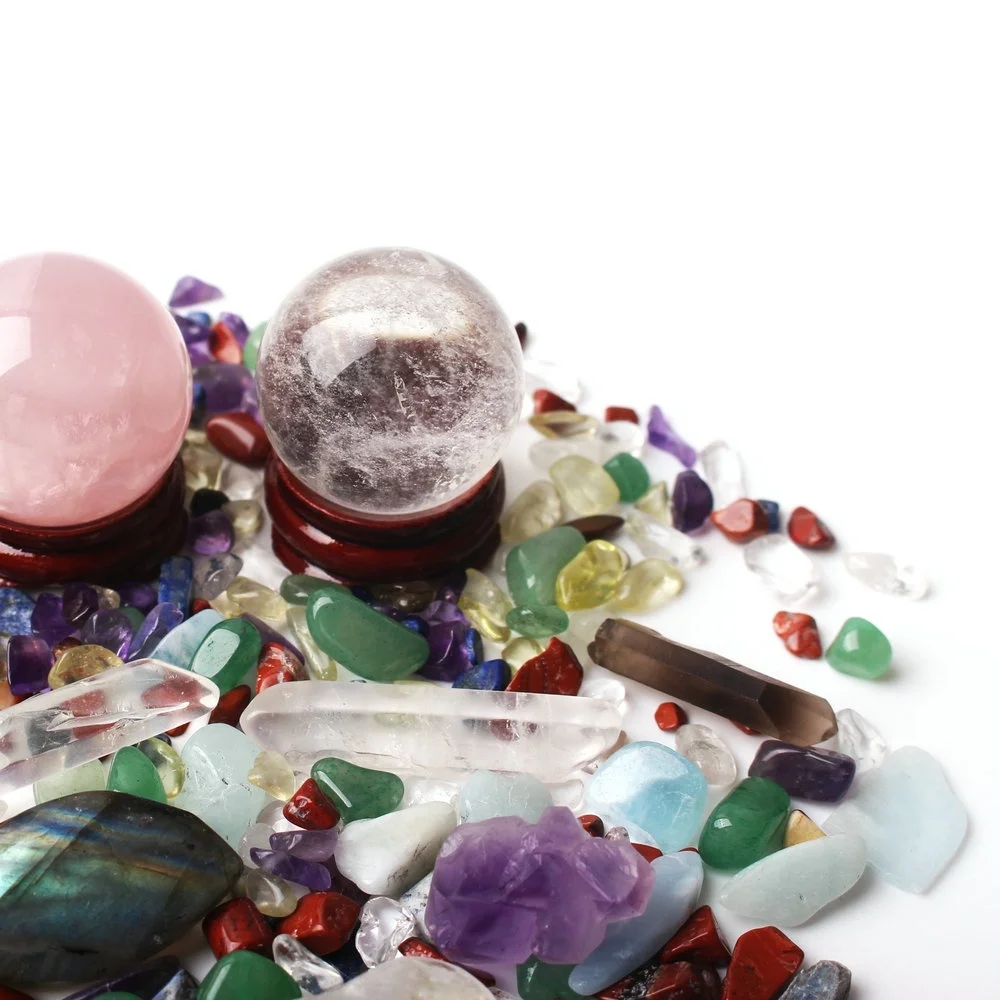 Un montón de Coloridos Naturales de Cristal de Cuarzo 7 Chakra del Obelisco de la Bola de Grava Muestras de Minerales Curativas de la piedra preciosa 1