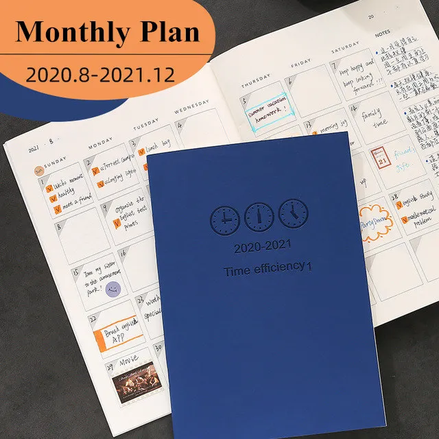 A4 B5 Agenda 2020 2021 Planificador De Cuaderno De Inglés Página Interior Mensual Calendario Anual Plan De Bloc De Notas Pad Escuela De Artículos De Oficina 1
