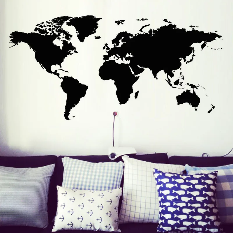 Mapa del mundo Atlas etiqueta de la Pared Calcomanía de BRICOLAJE Extraíble de Arte de la etiqueta Engomada de la Pared del Mural de la Casa de Diseño de Decoración Para la Sala de estar 1