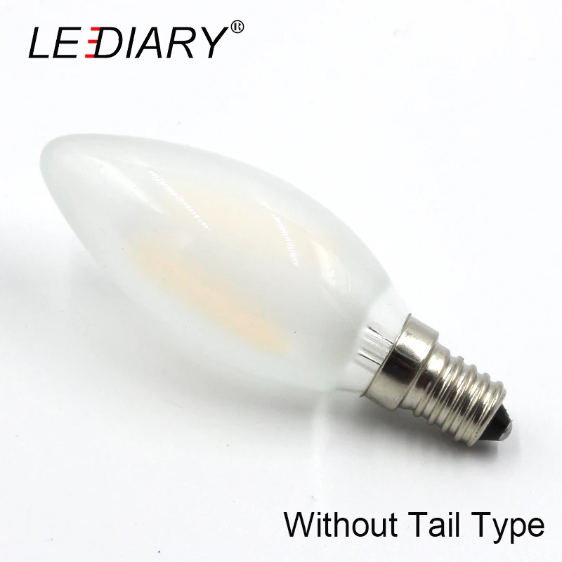 LEDIARY Regulables de Vidrio Esmerilado LED Filamento de la Bombilla IC Controlador C35 E14 4W/6W Edison de la Vela de la Lámpara de 220V Blanco Cálido C37 de la Lámpara 1