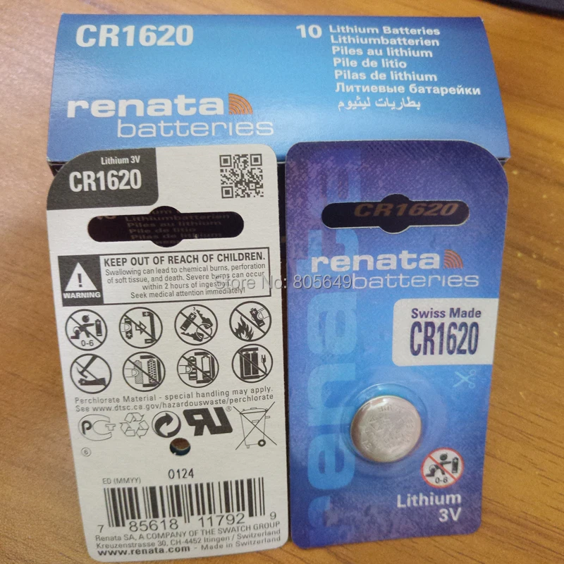20X renata1620 CR1620 de Litio de 3v botón de la Batería de Coche de control remoto de la batería Original del se hacen en suiza 1