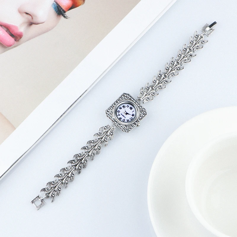 QINGXIYA 2020 Nuevas Señoras de los Relojes de Pulsera Reloj de Vestir de las Mujeres de Diamante de Cristal de Cuarzo Relojes Antiguos de Plata del Reloj de las Mujeres Montre Femme 1