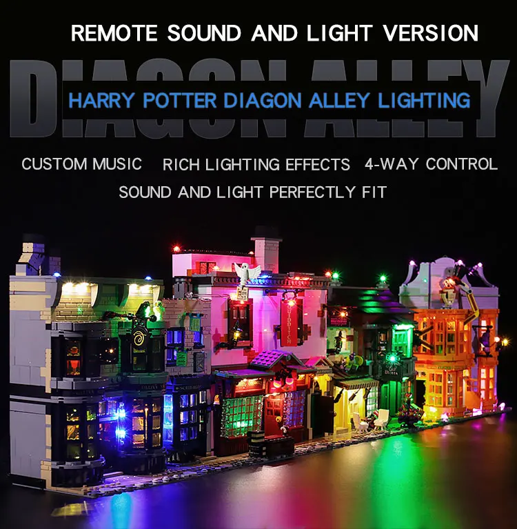 La Iluminación LED Kit para lego75978 Potter el Callejón Diagon de Sonido de la Versión de la Luz(sólo luz) la construcción de un bloque de luz 1